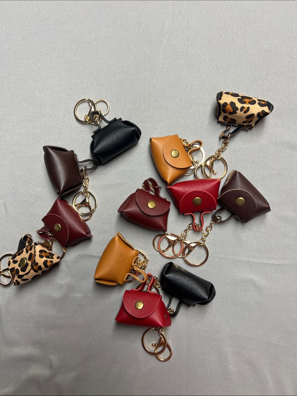 Leather Mini Purse Key & Card Holder - Assorted Colors lot of 12